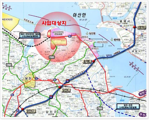송산산업단지 조성사업 위치도