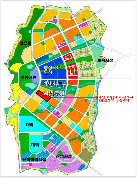 충남도청(내포)신도시 공동주택사업 위치도
